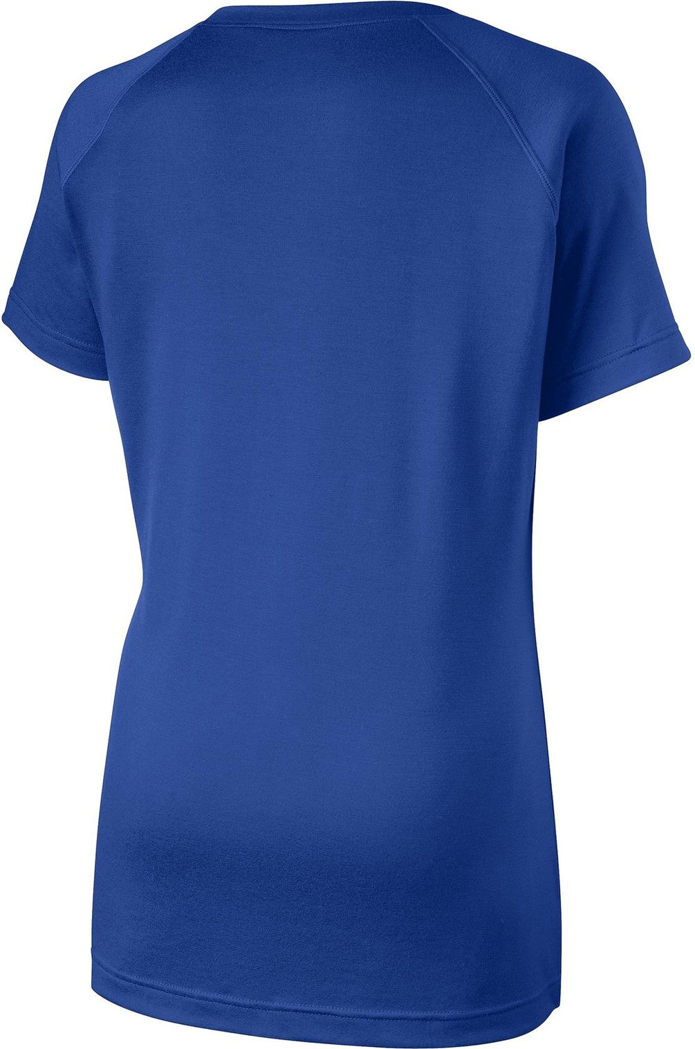 Front View of True Royal Sport-Tek Women's Ultimate Performance V-Neck. LST700
