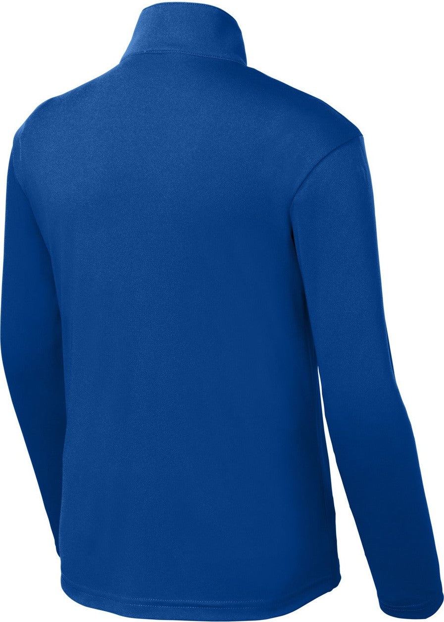 Front View of True Royal Sport-Tek Youth PosiCharge Competitor 1/4-Zip Pullover. YST357