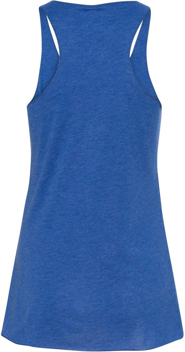 Rear View of True Royal Triblend Women&#39;s Triblend Racerback Tank - 8430
