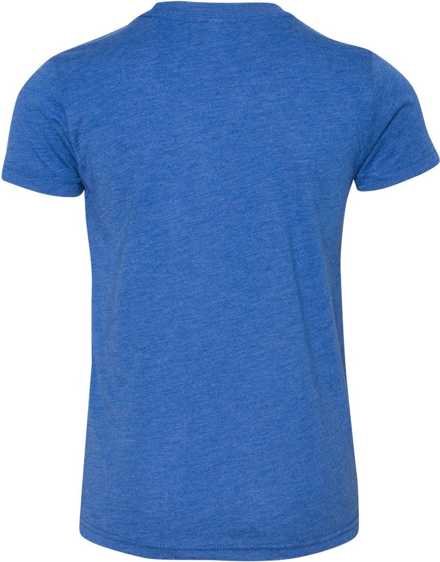 Front View of True Royal Triblend Youth Triblend Tee - 3413Y