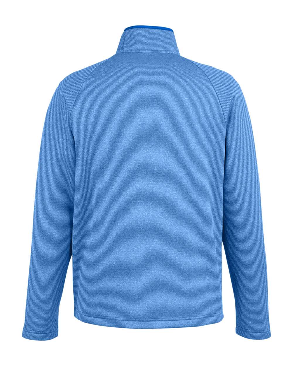 Front View of True Royal/ White Men's Venture Heathered Stripe Full-Zip - CE72