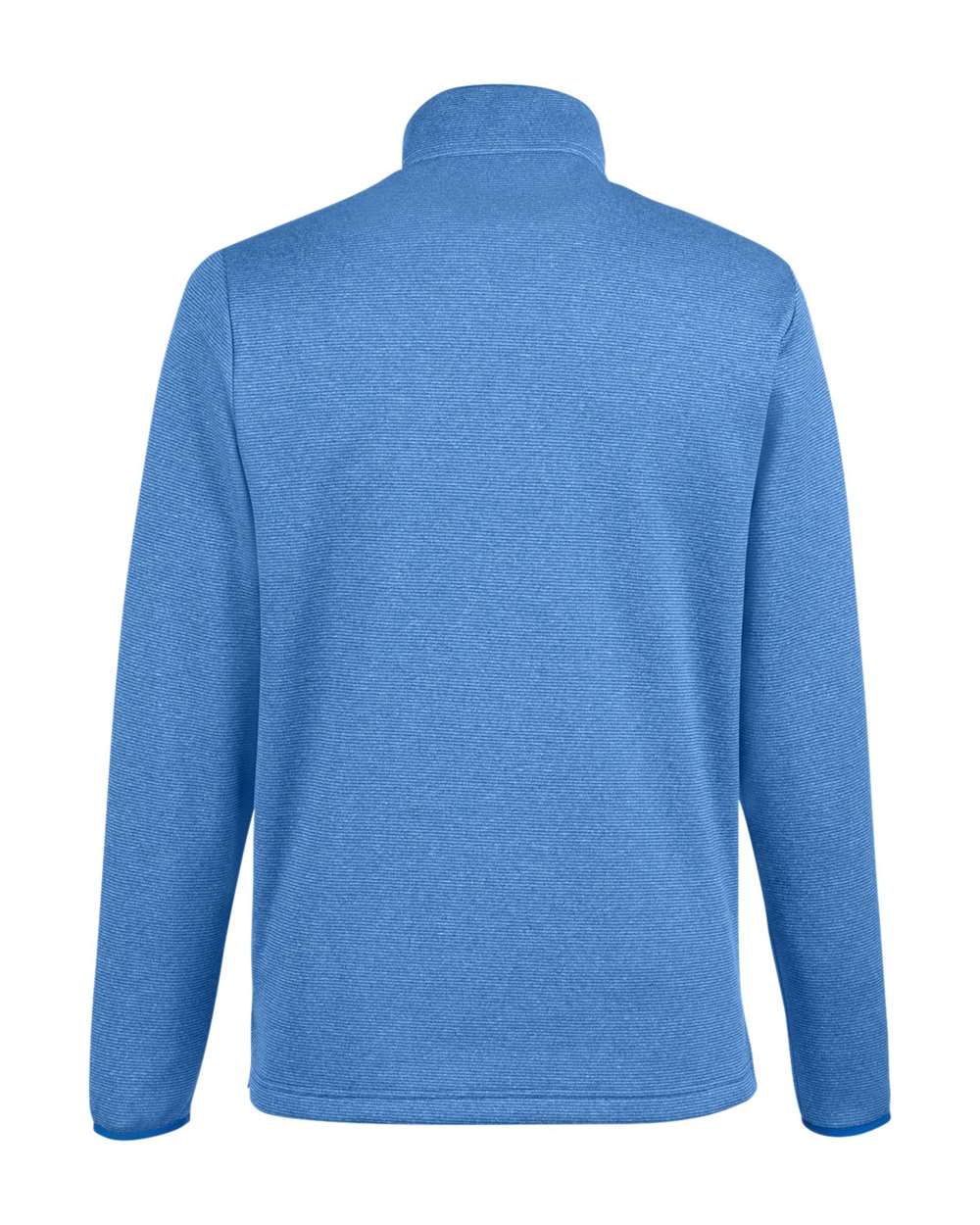 Front View of True Royal/ White Men's Venture Heathered Stripe Quarter-Zip Pullover - CE73