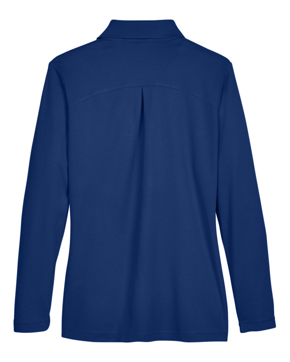 Front View of True Royal Women's CrownLux Performance® Plaited Long Sleeve Polo - DG20LW