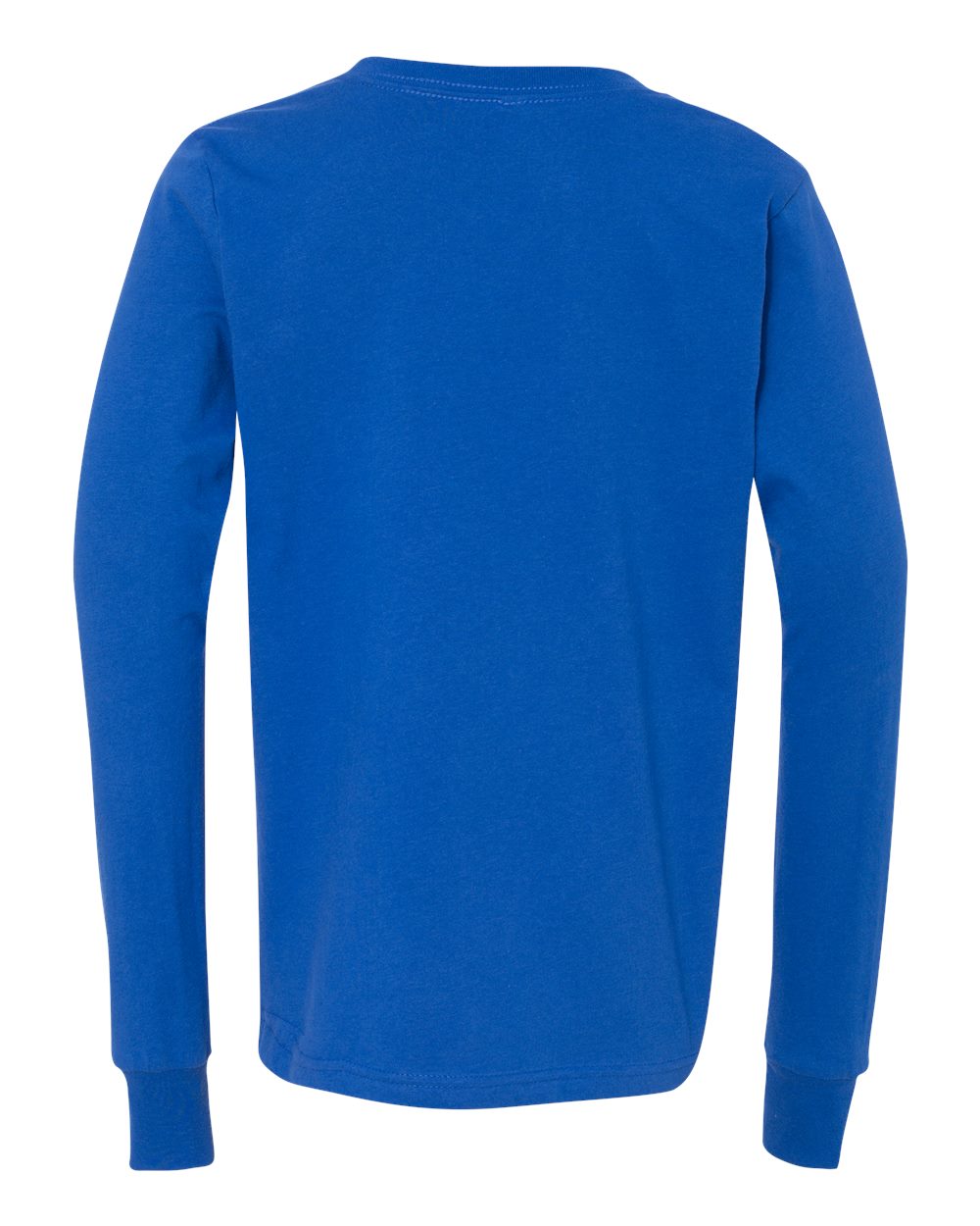 Rear View of True Royal Youth Jersey Long Sleeve Tee - 3501Y