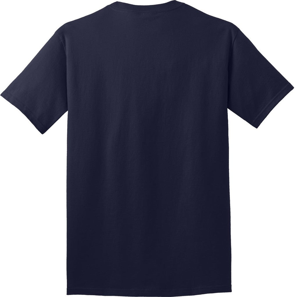 Rear View of TrueNavy Port & Co Core Cotton Tee. PC54