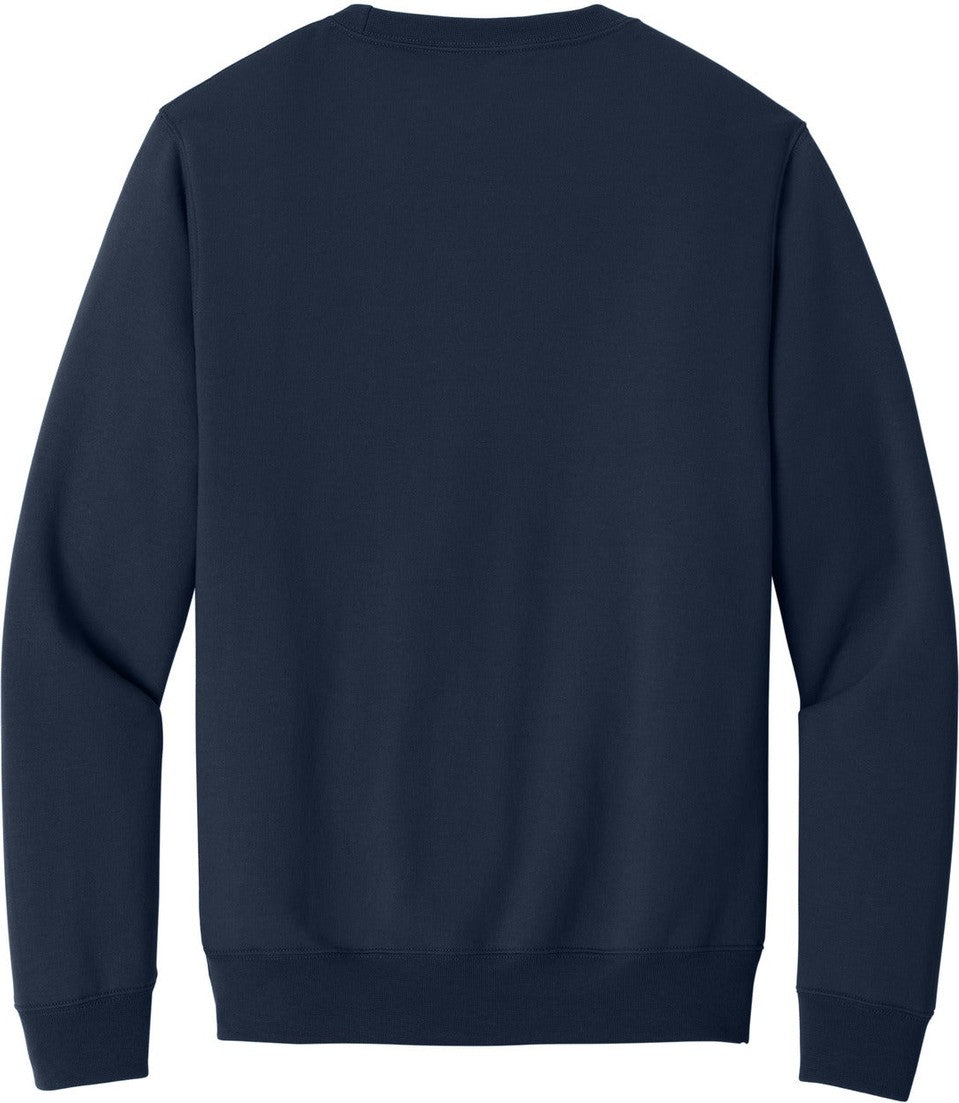 Rear View of TrueNavy Port & Co Core Fleece Crewneck Pocket Sweatshirt PC78PKT