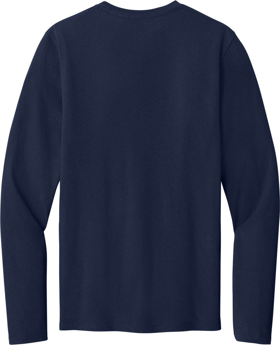 Front View of TrueNavy Port & Co Easy Cotton Long Sleeve Tee PC43LS