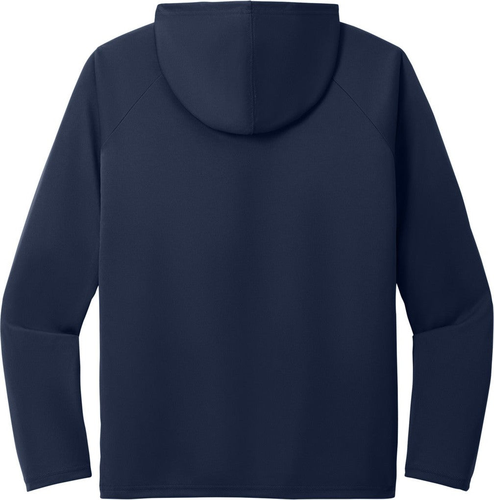Front View of TrueNavy Port & Co Performance Pullover Hooded Tee PC380H
