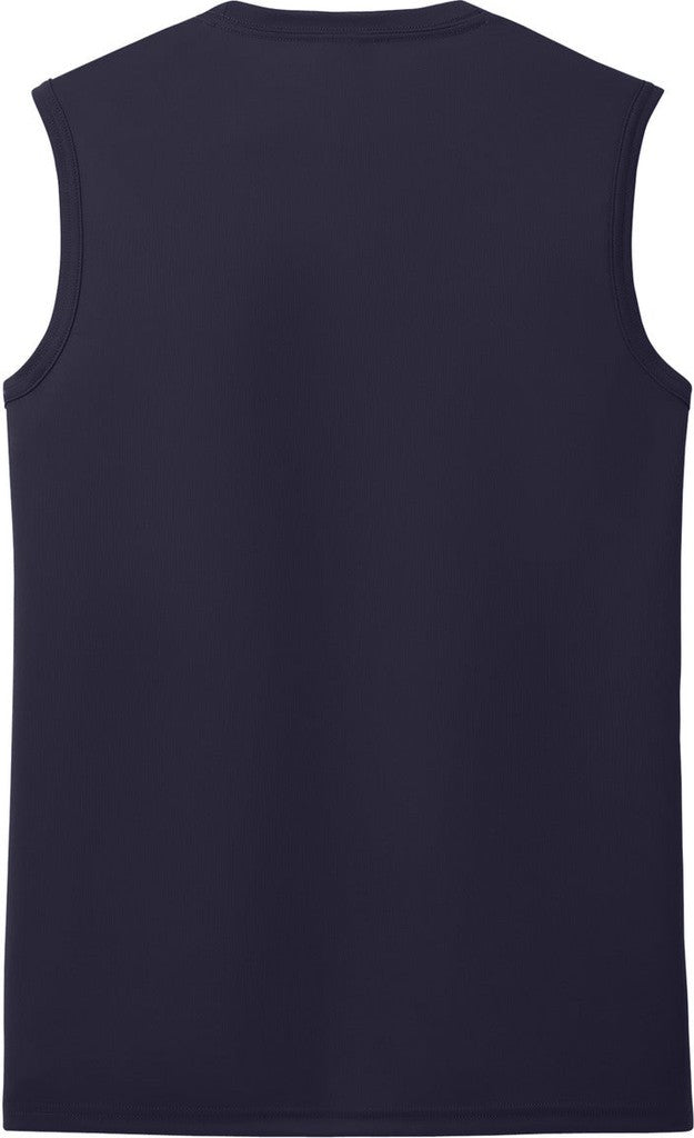 Front View of TrueNavy Port & Co Performance Sleeveless Tee PC380SL