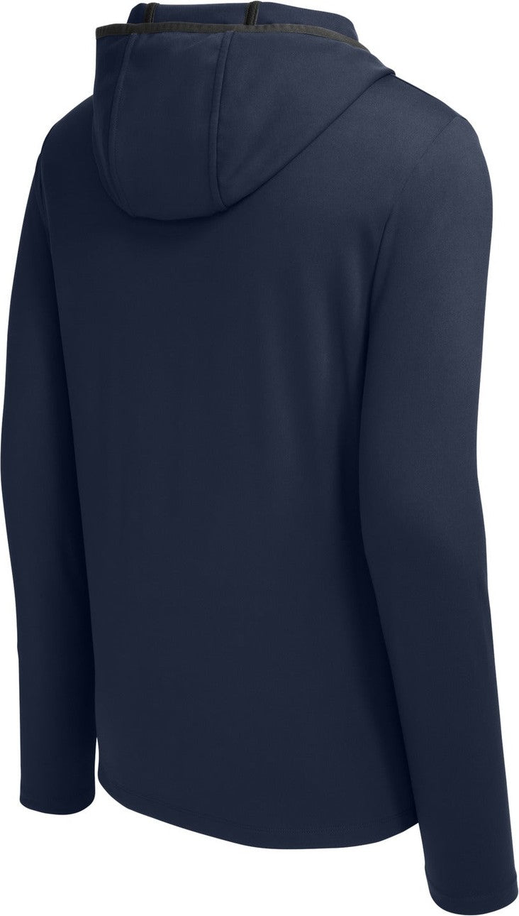 Front View of TrueNavy Sport-Tek Circuit Hooded Full-Zip ST870