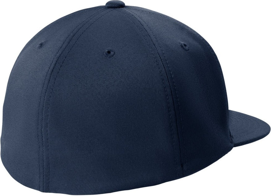 Rear View of TrueNavy Sport-Tek Flexfit Flat Bill Cap STC56