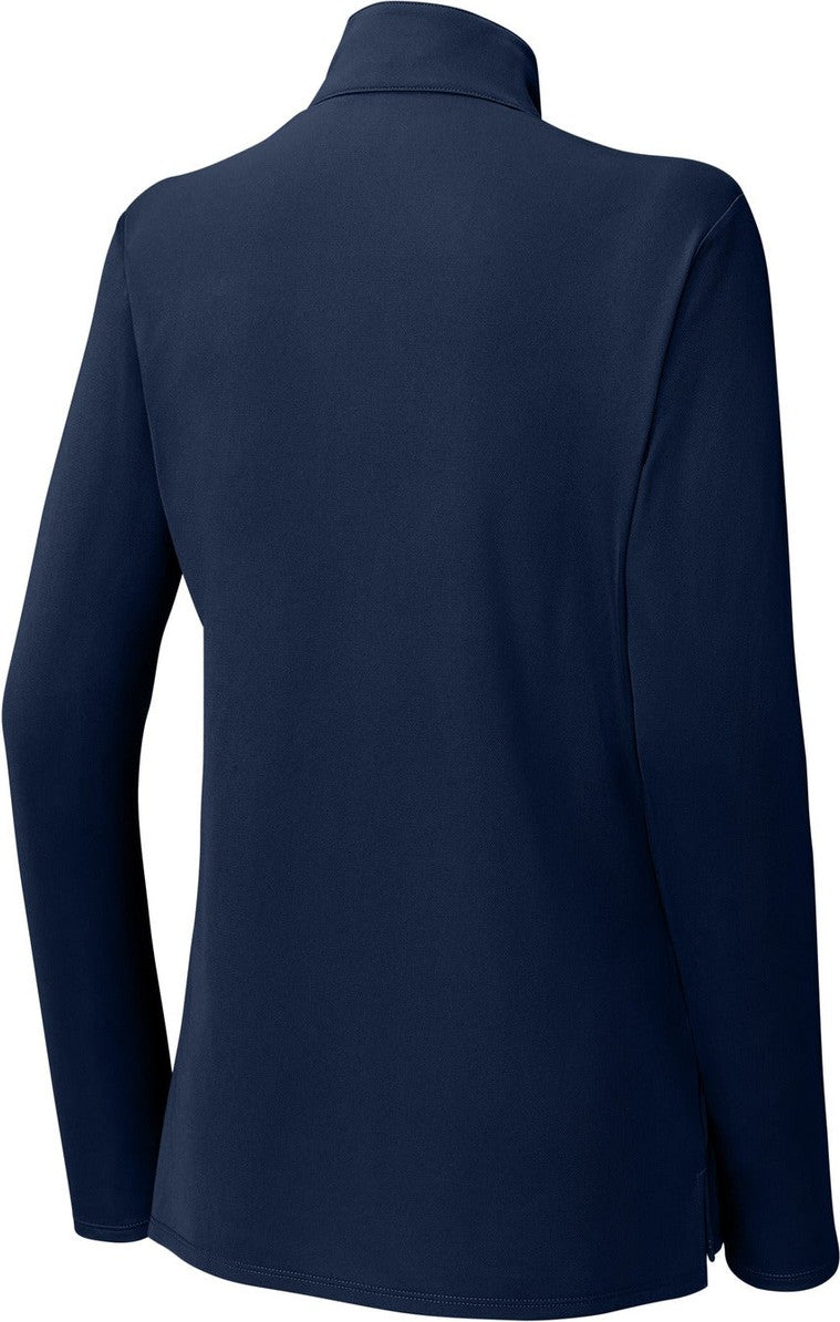 Front View of TrueNavy Sport-Tek Women's Micropique Sport-Wick 1/4-Zip LST672