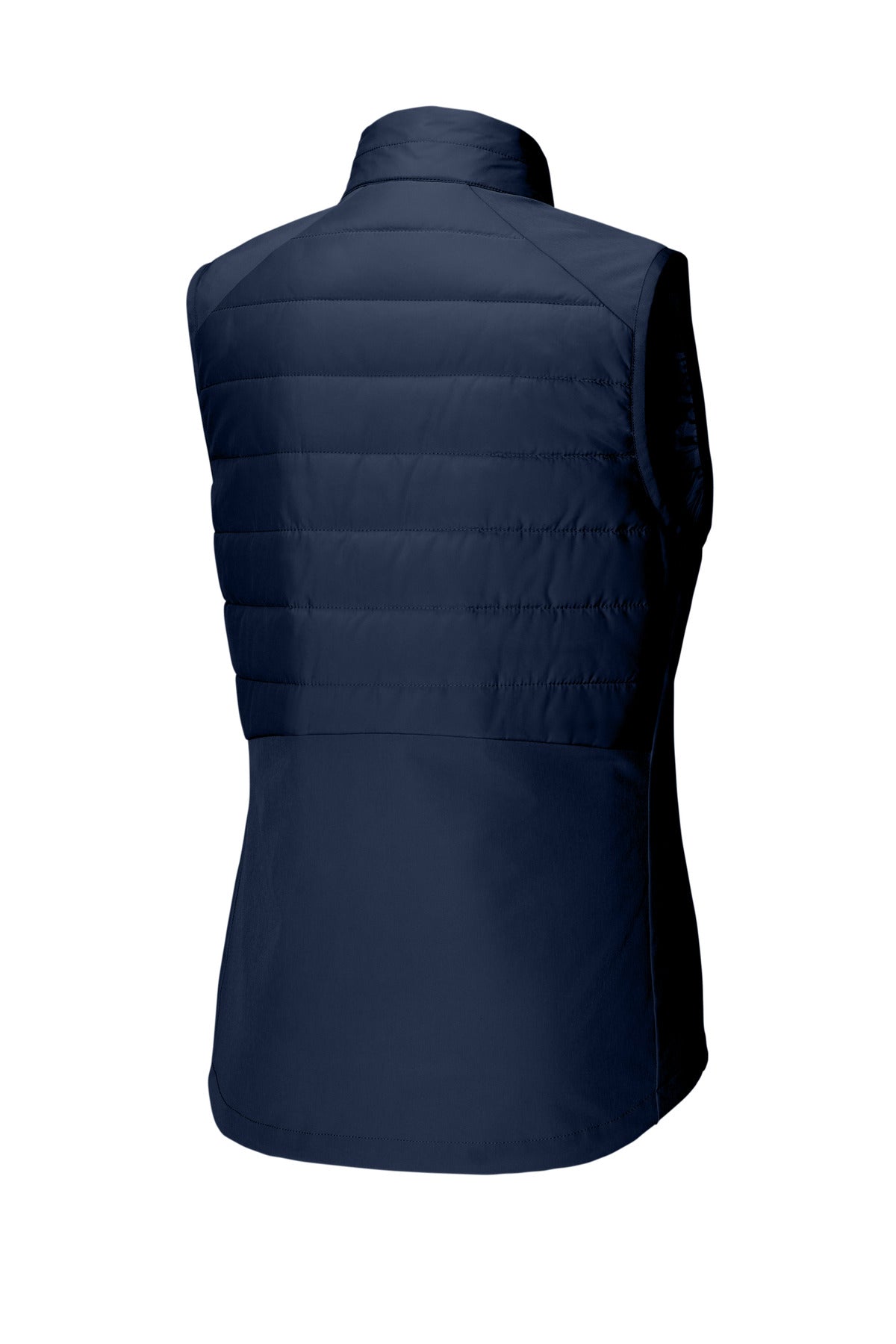 Front View of TrueNavy Sport-Tek Women's Teknical Hybrid Vest LST941