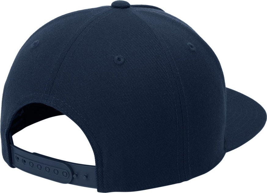 Front View of TrueNavy Sport-Tek YP Classics Premium 5-Panel Snapback Cap STC55