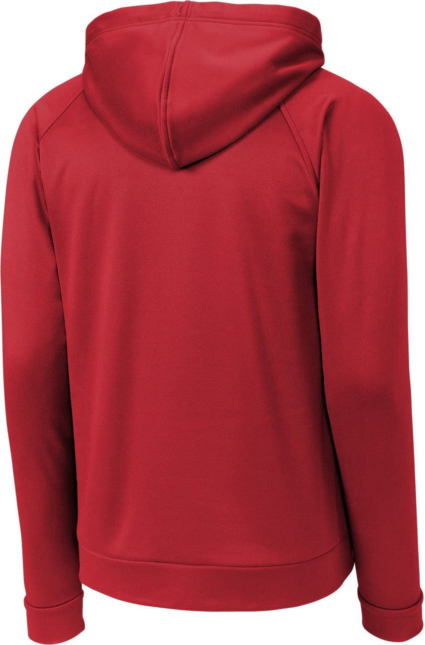 Front View of TrueRed Sport-Tek Re-Compete Fleece Pullover Hoodie ST730