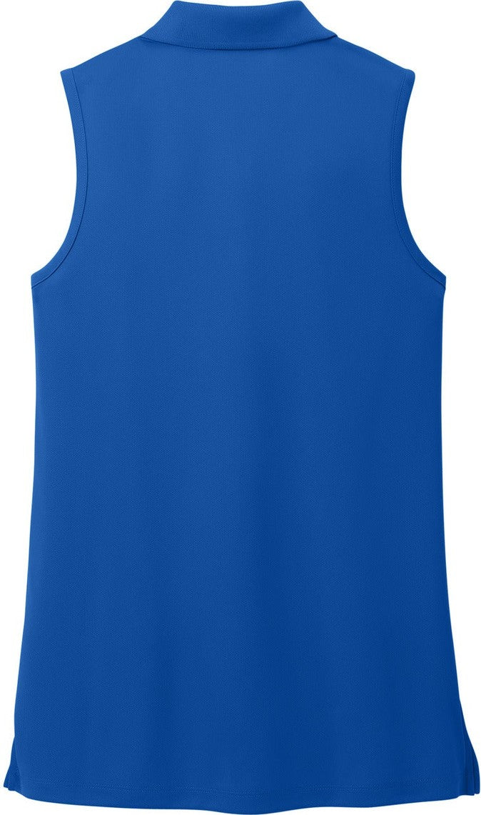 Rear View of TrueRoyal Port Authority Women's Dry Zone UV Micro-Mesh Sleeveless Polo LK110SV