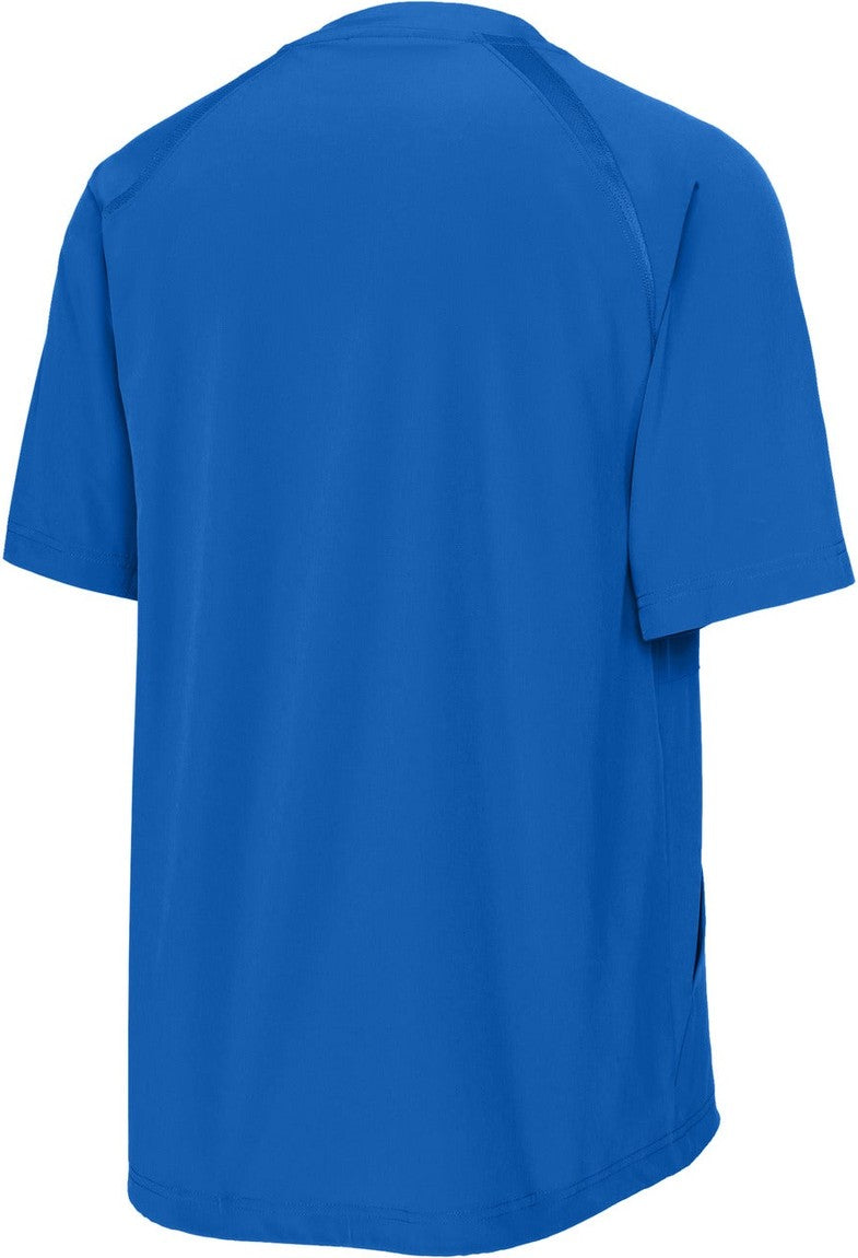 Front View of TrueRoyal Sport-Tek Repeat 1/2-Zip Short Sleeve Jacket JST489