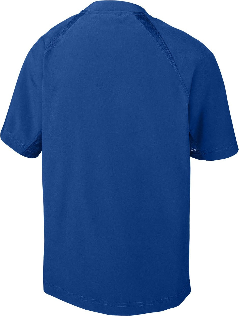 Rear View of TrueRoyal Sport-Tek Youth Repeat 1/2-Zip Short Sleeve Jacket YJST489