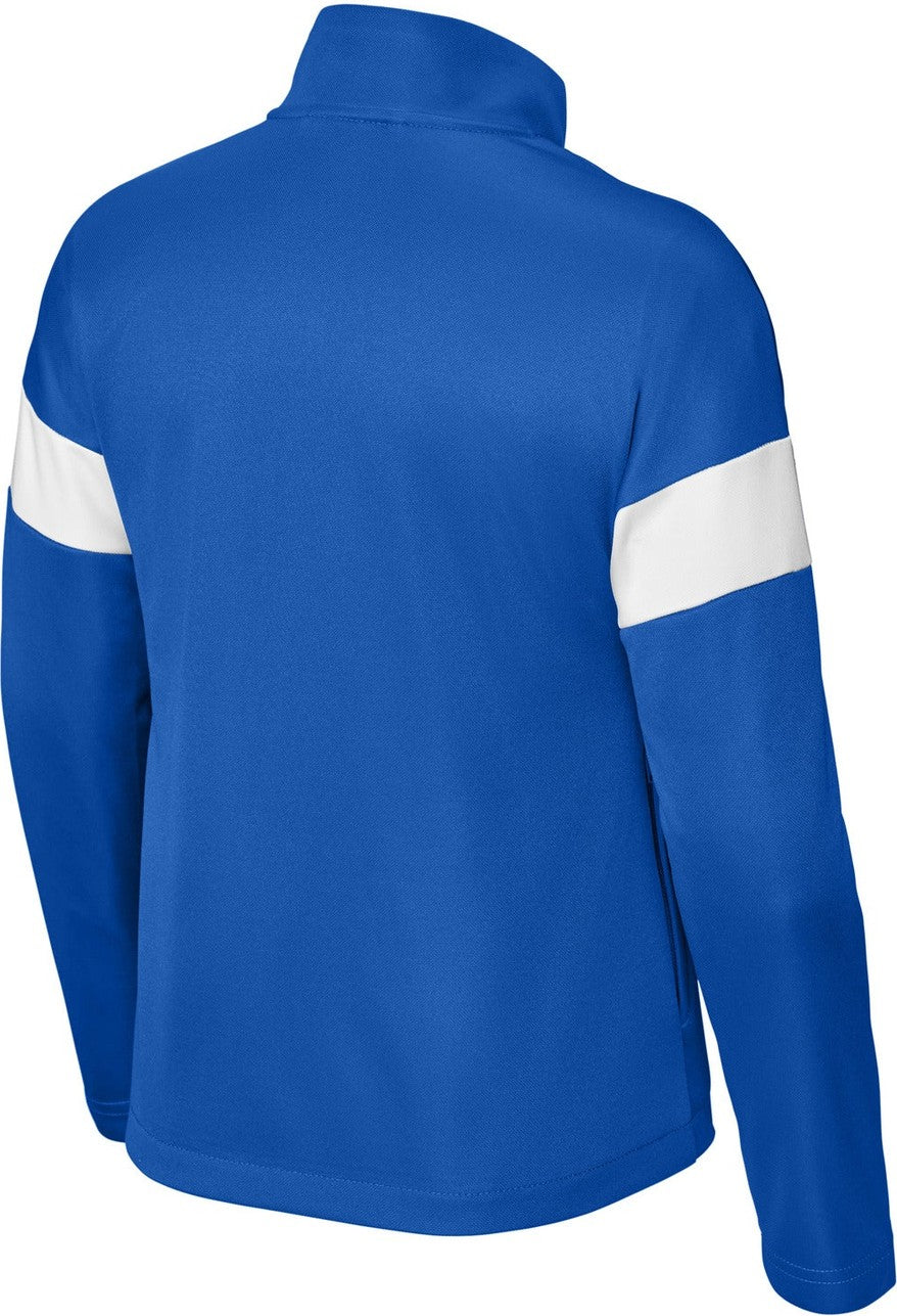 Rear View of TRy/White Sport-Tek Youth Travel Full-Zip Jacket YST800