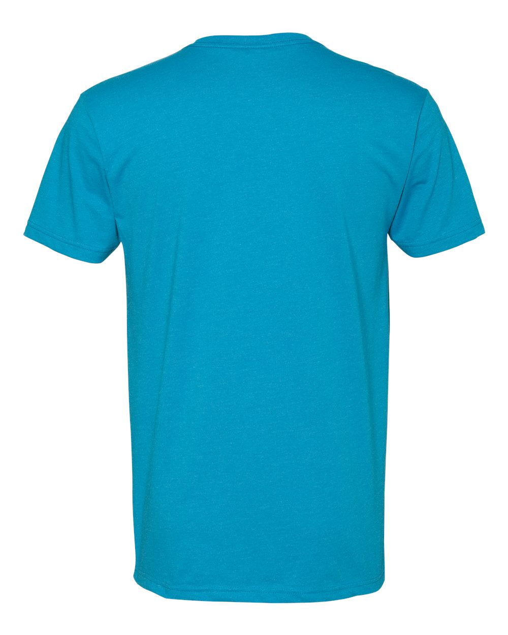 Rear View of Turquoise CVC V-Neck T-Shirt - 6240