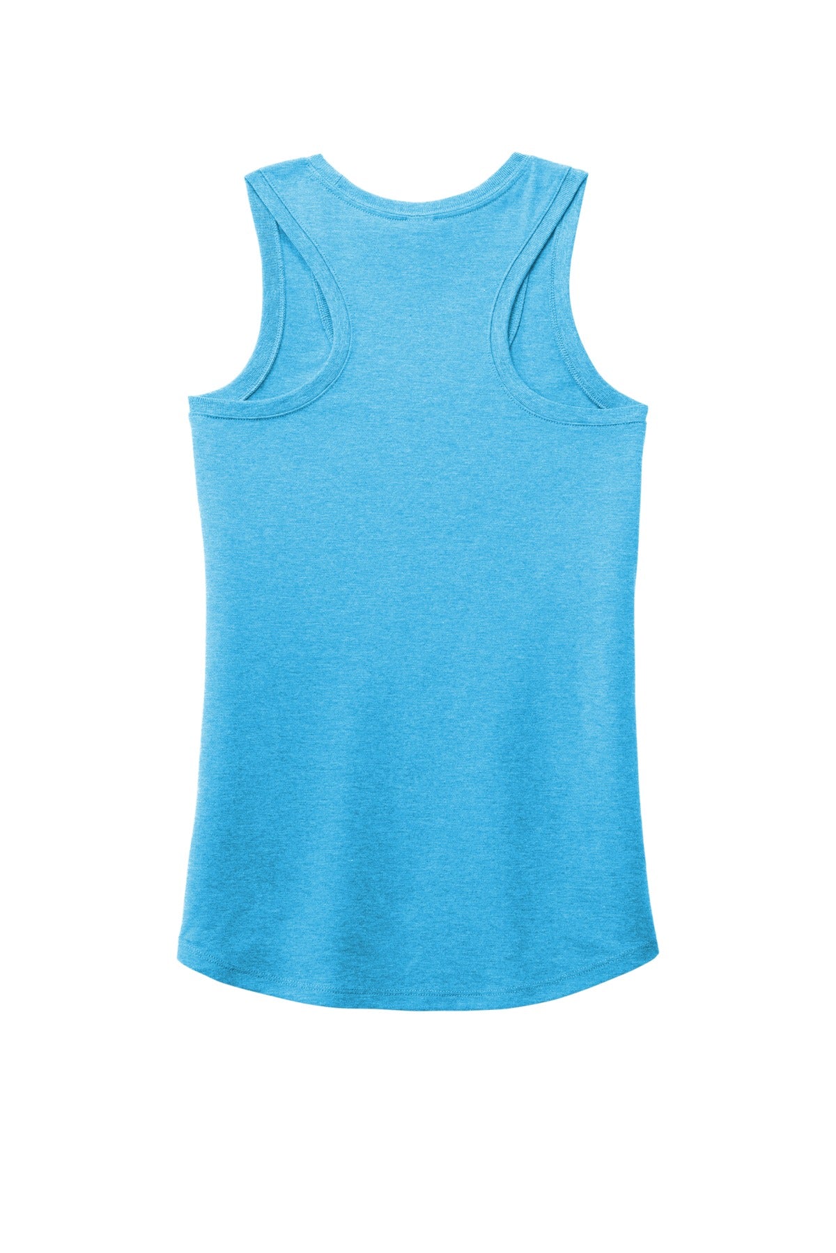 Rear View of Turquoise Frst District Women's Perfect Tri Racerback Tank. DM138L