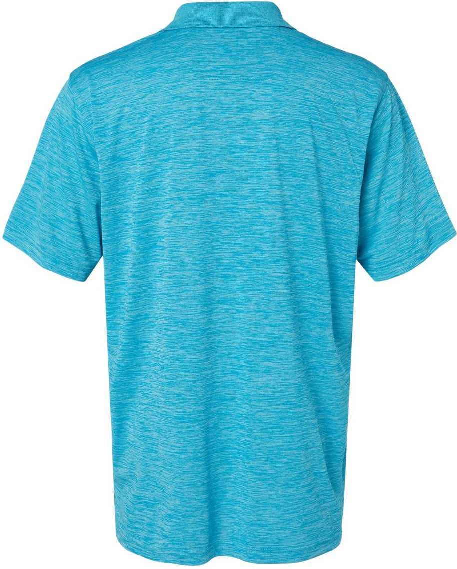 Rear View of Turquoise Heather Dakota Striated Heather Polo - 130
