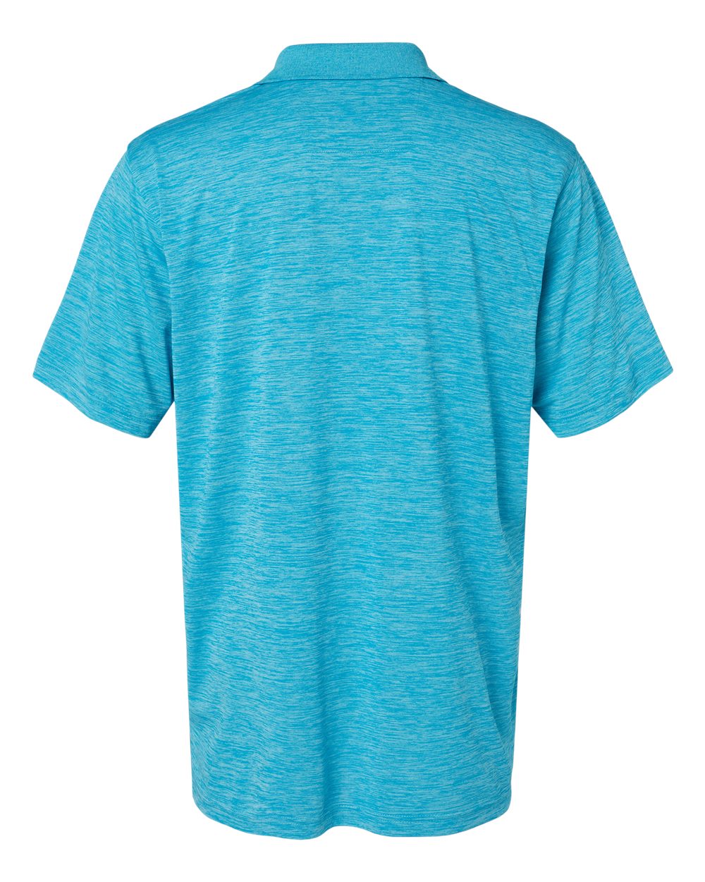 Front View of Turquoise Heather Dakota Striated Heather Polo - 130