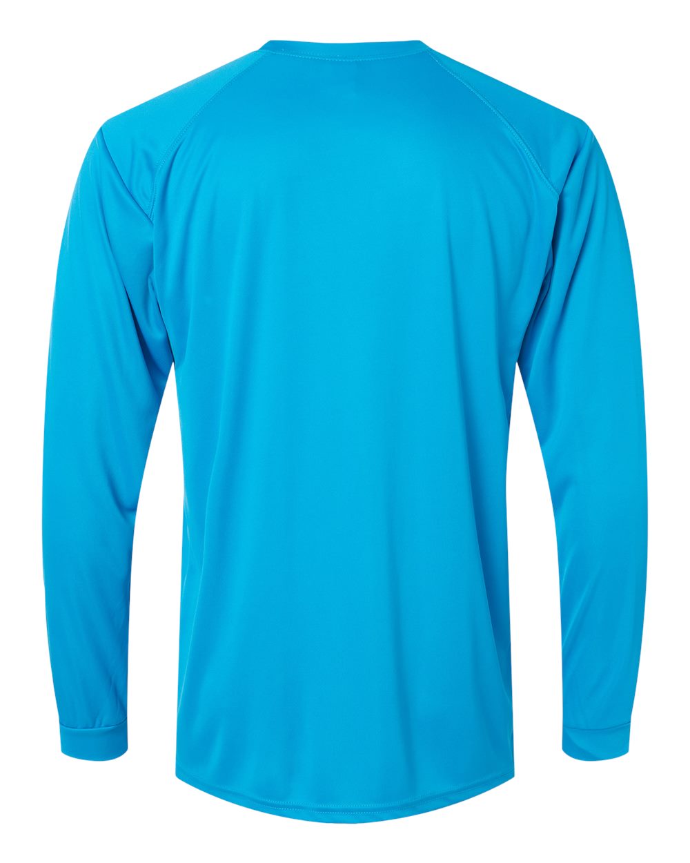 Front View of Turquoise Long Islander Performance Long Sleeve T-Shirt - 210