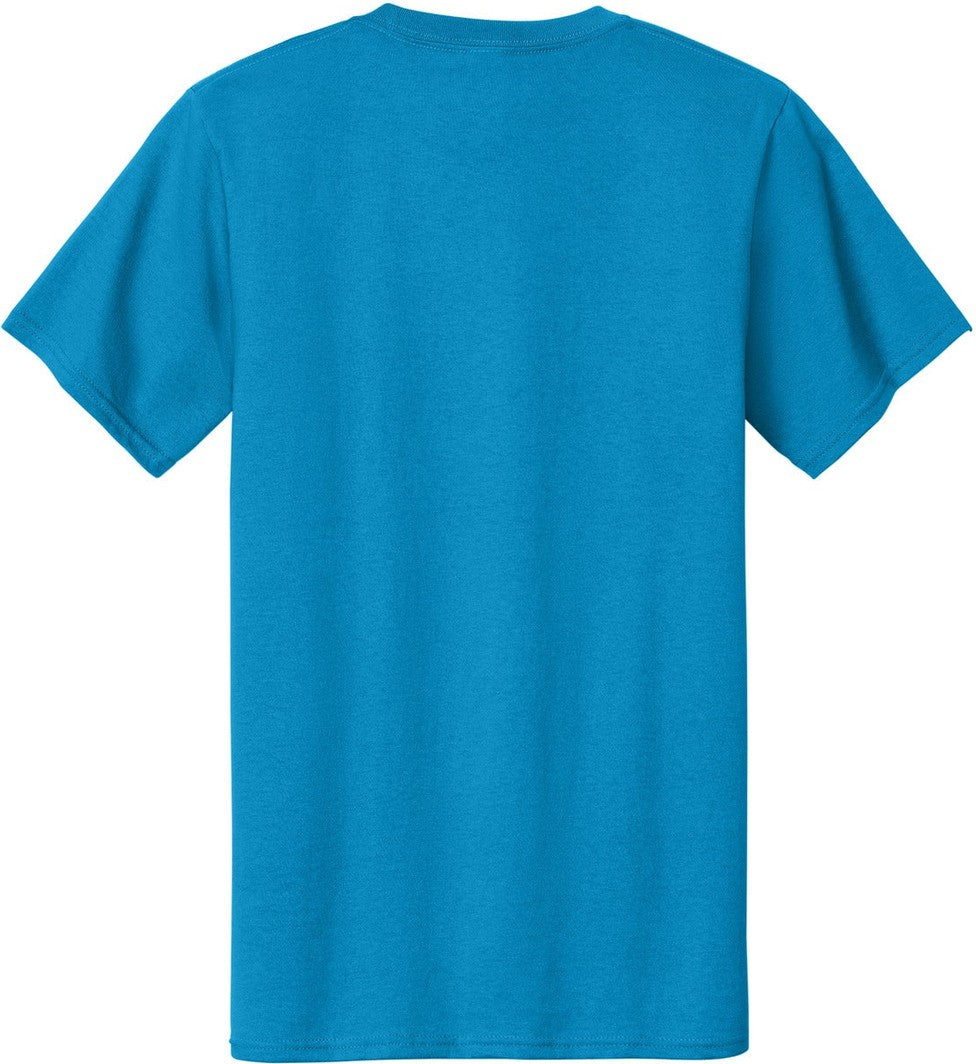 Rear View of Turquoise Port & Co Tall Essential Tee. PC61T