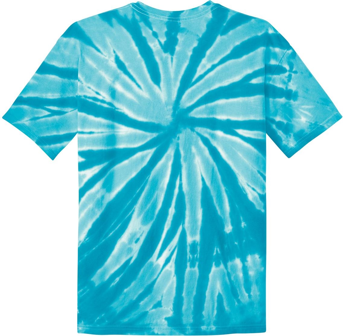 Front View of Turquoise Port & Co Tie-Dye Tee. PC147