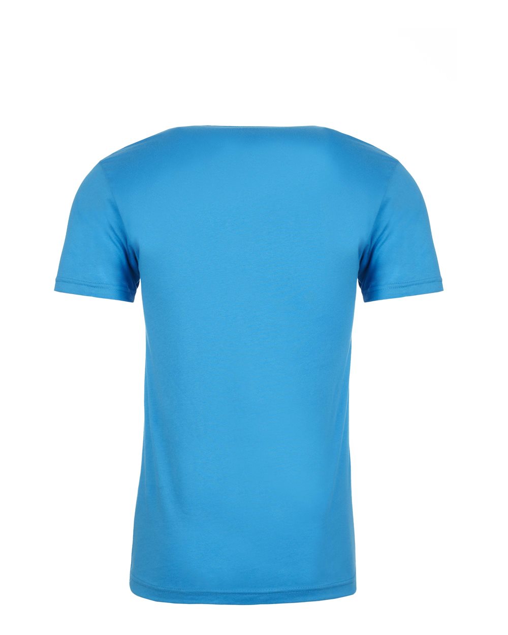 Rear View of Turquoise Sueded V-Neck T-Shirt - 6440