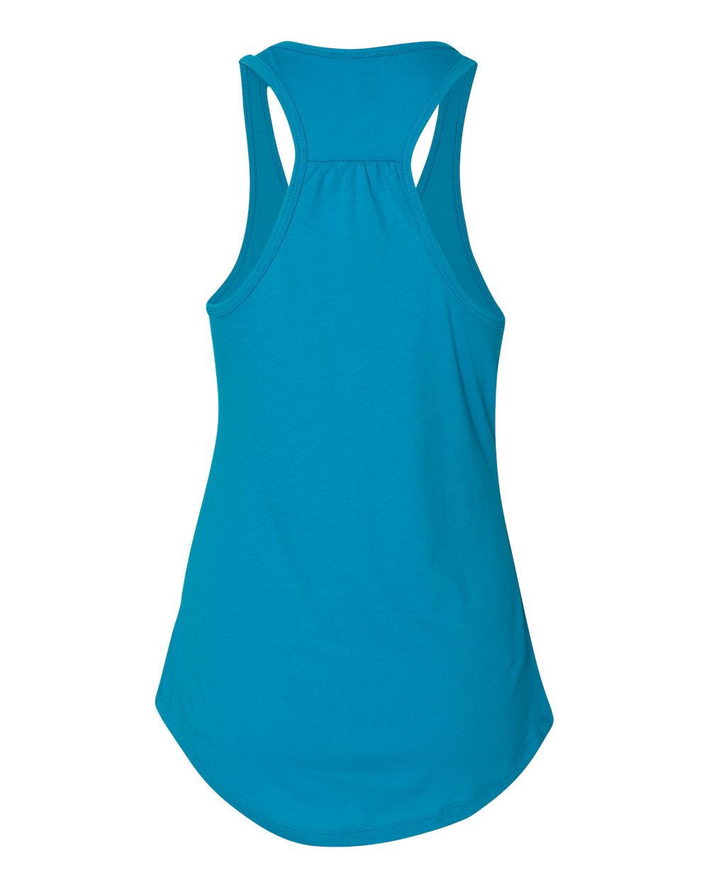 Front View of Turquoise Women's Gathered Racerback Tank - 6338