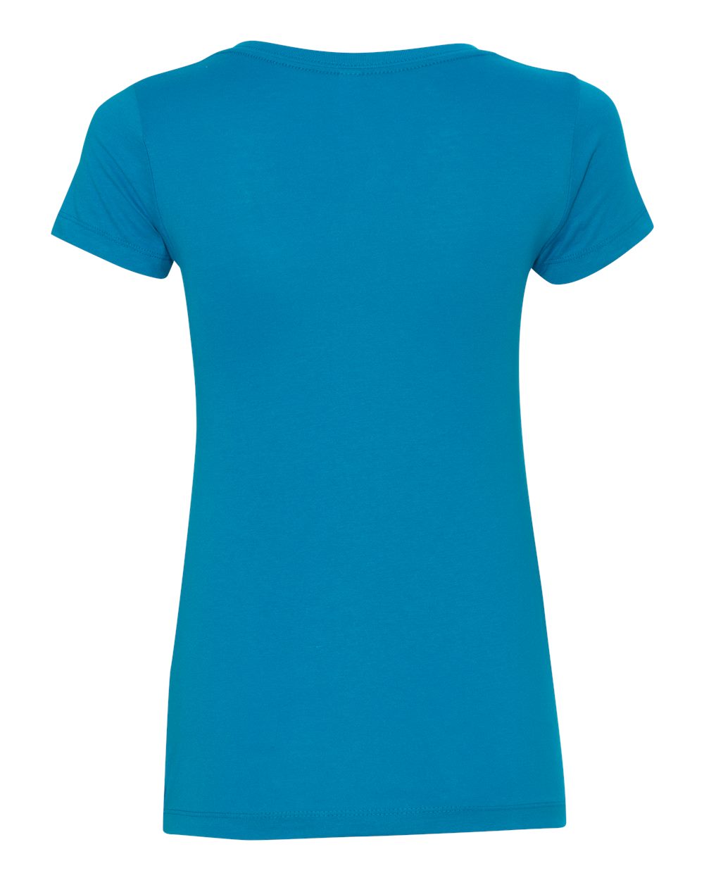 Rear View of Turquoise Women&#39;s Ideal V-Neck T-Shirt - 1540