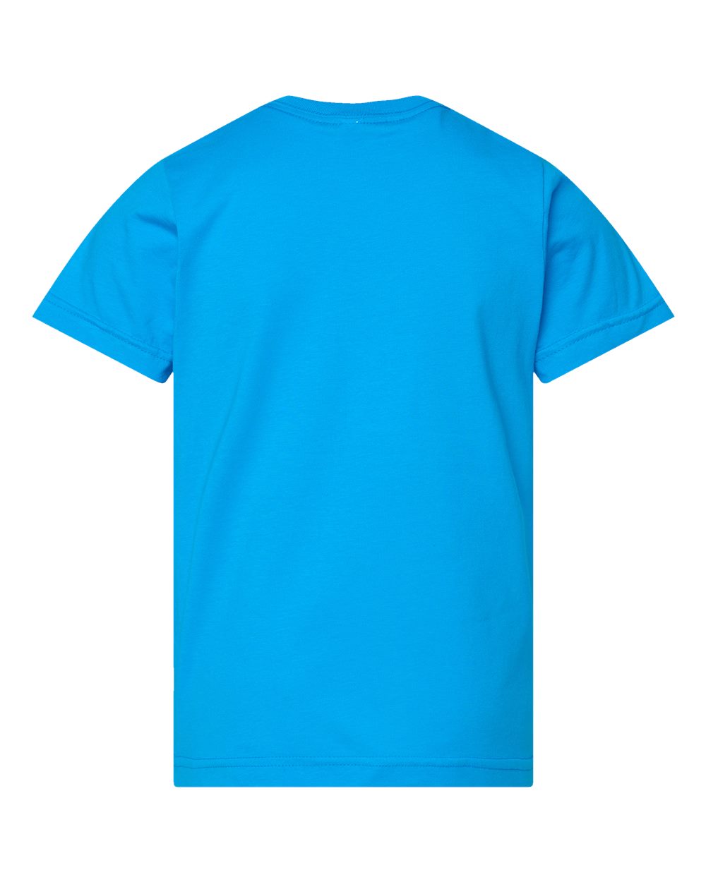 Front View of Turquoise Youth Fine Jersey Tee - 6101