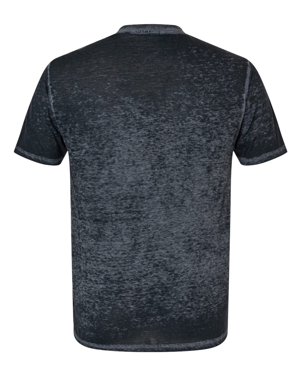 Front View of Twilight Black Acid Wash Burnout T-Shirt - 1350