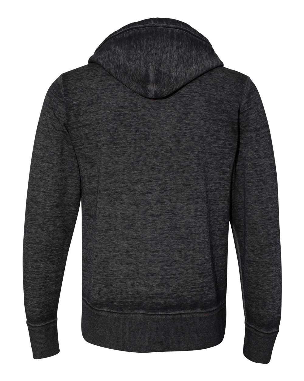 Front View of Twisted Black Vintage Zen Fleece Full-Zip Hooded Sweatshirt - 8916