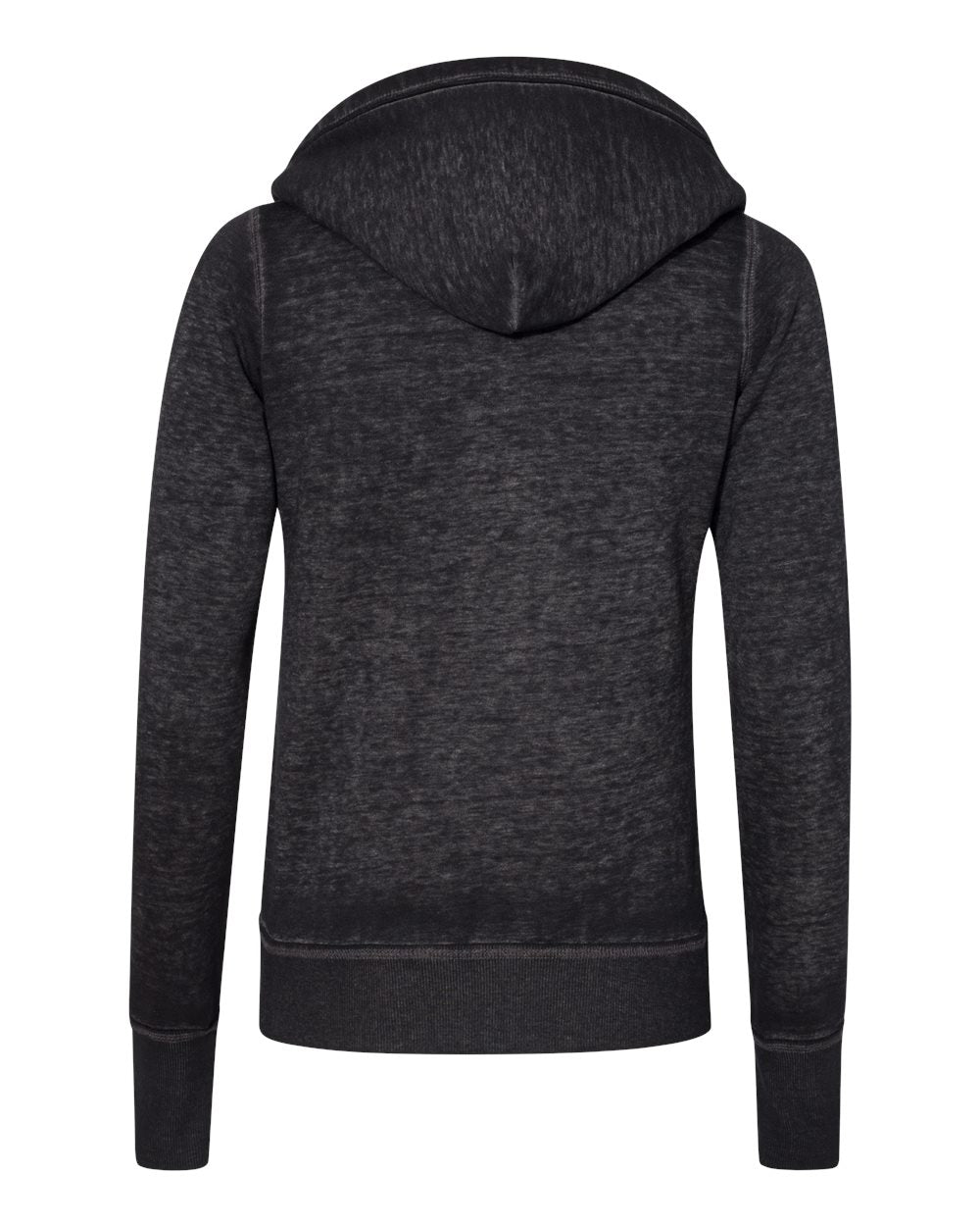 Front View of Twisted Black Women's Zen Fleece Full-Zip Hooded Sweatshirt - 8913