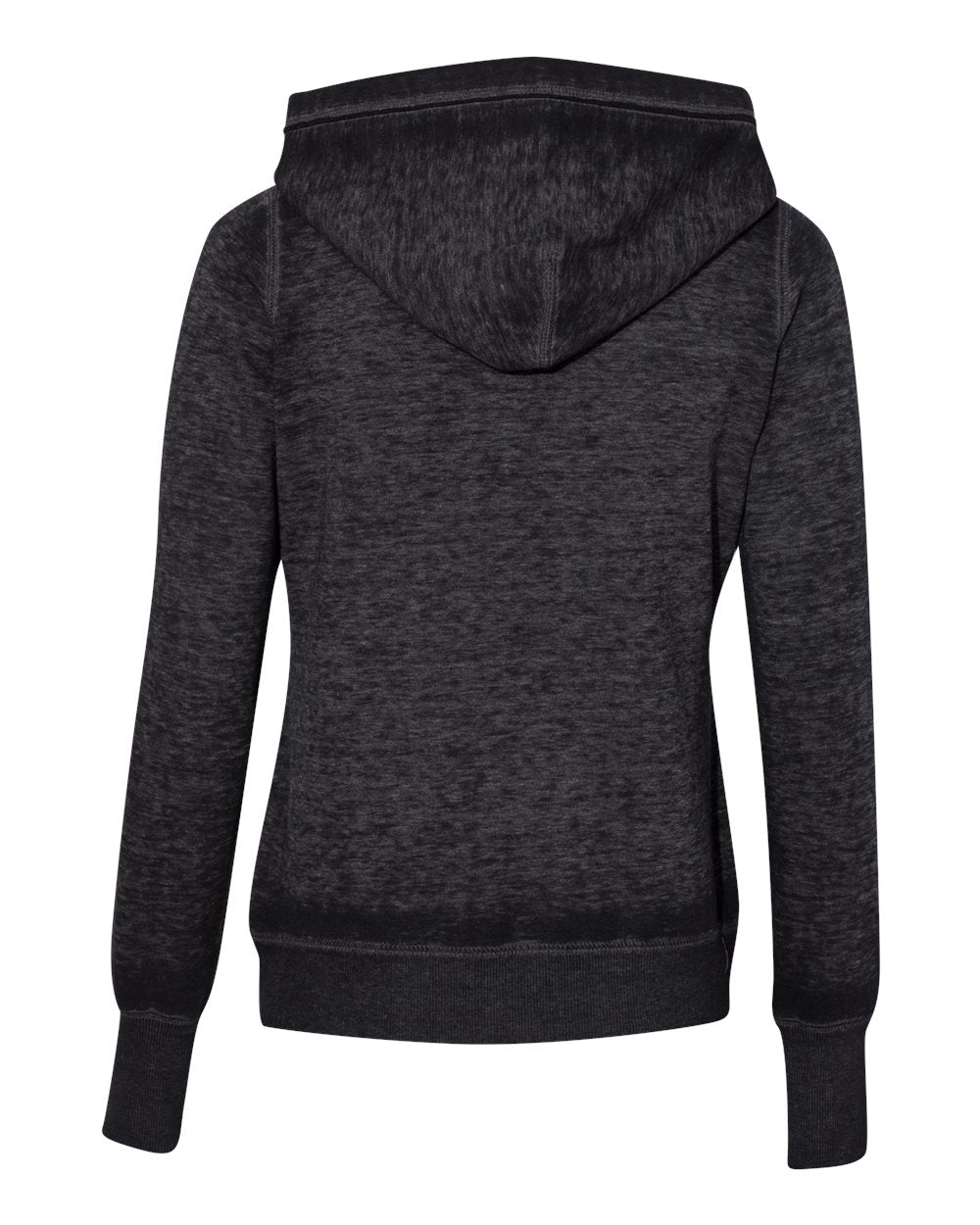 Front View of Twisted Black Women's Zen Fleece Hooded Sweatshirt - 8912