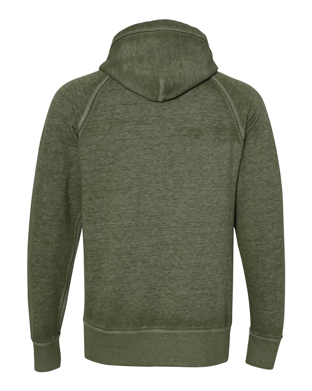 Front View of Twisted Olive Vintage Zen Fleece Hooded Sweatshirt - 8915