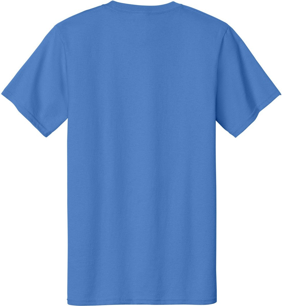Front View of Ultramarine Port & Co Essential Tee. PC61