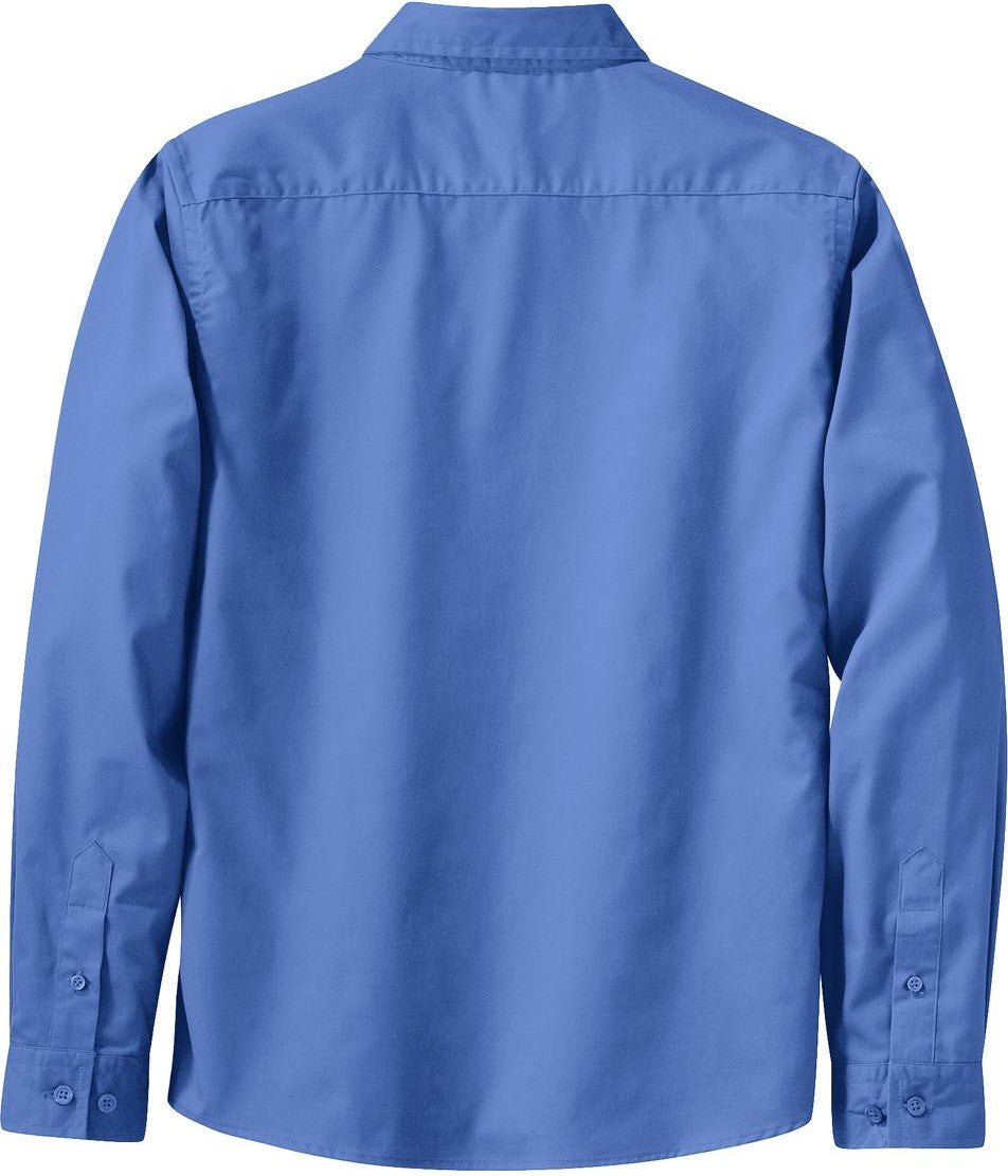 Front View of Ultramarne Blu Port Authority Women's Long Sleeve Easy Care Shirt. L608