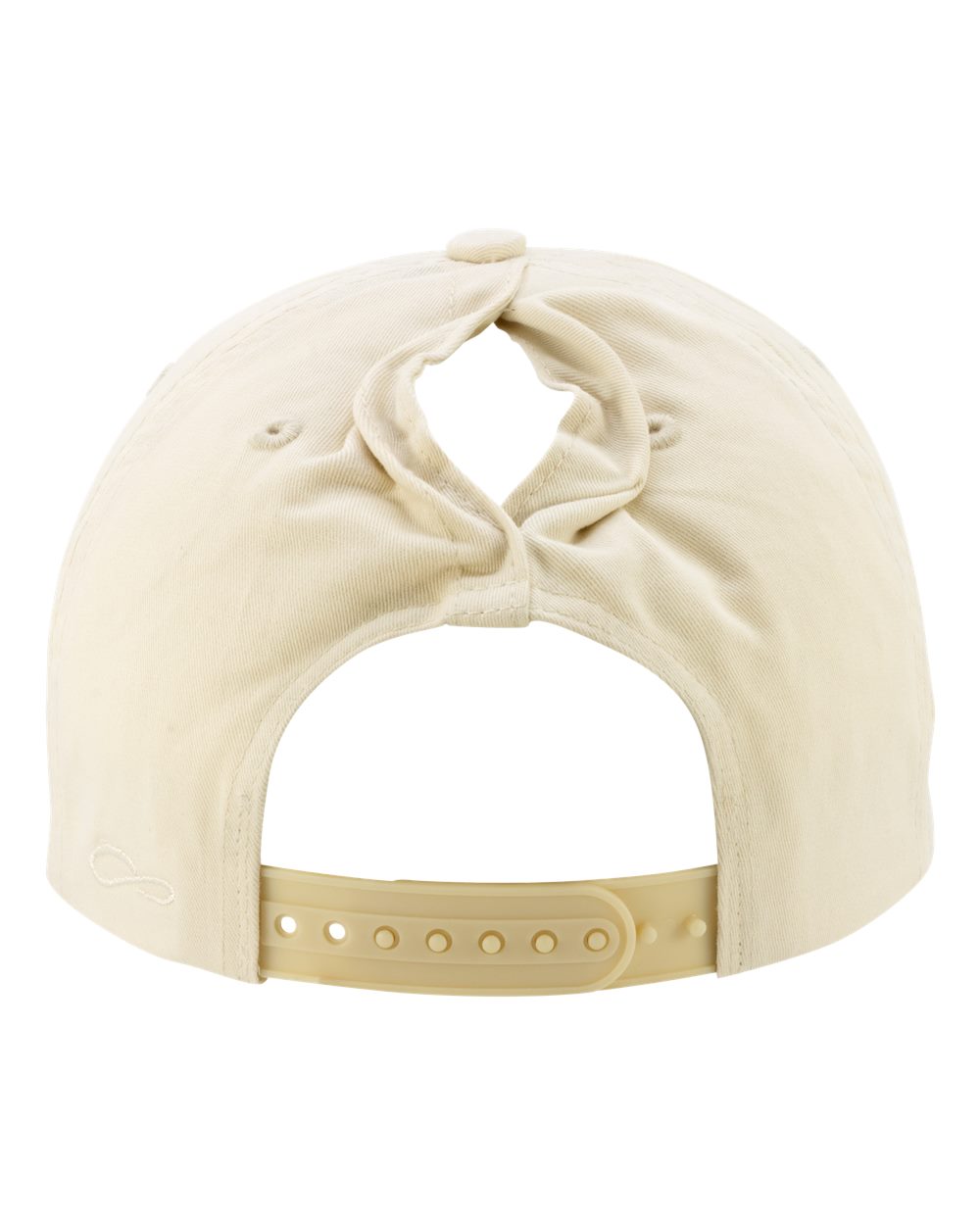 Rear View of Vanilla/ Longhorn Women's Washed 5-Panel with Rope - MAYA