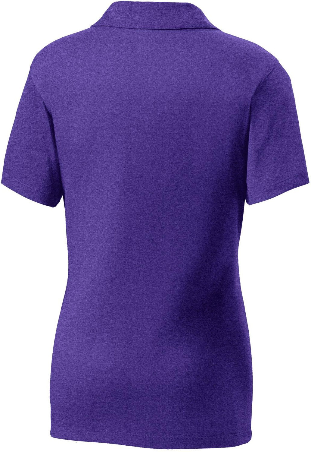 Front View of Var Purple Htr Sport-Tek Women's Heather Contender Polo. LST660