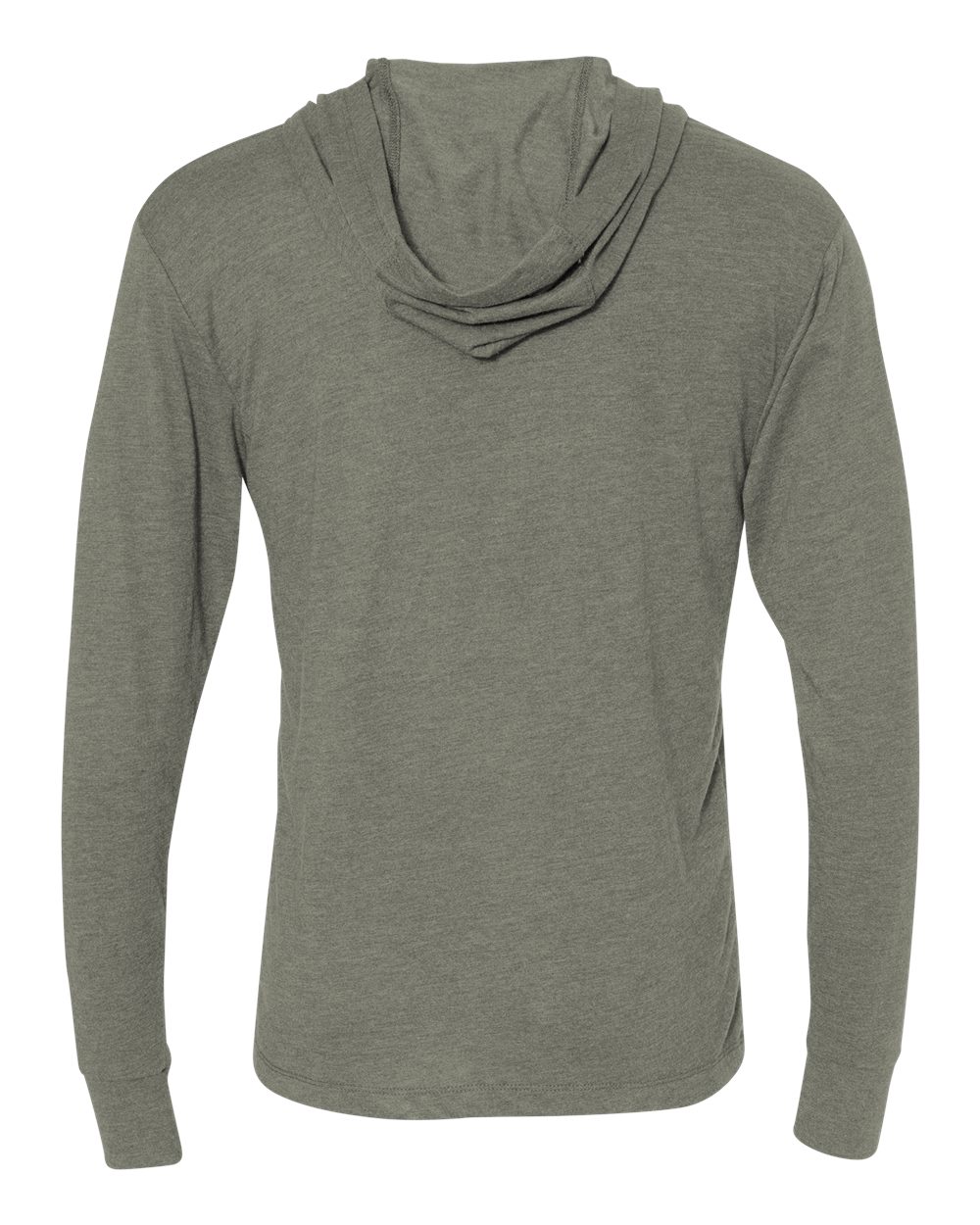 Rear View of Venetian Grey Triblend Hooded Long Sleeve Pullover - 6021