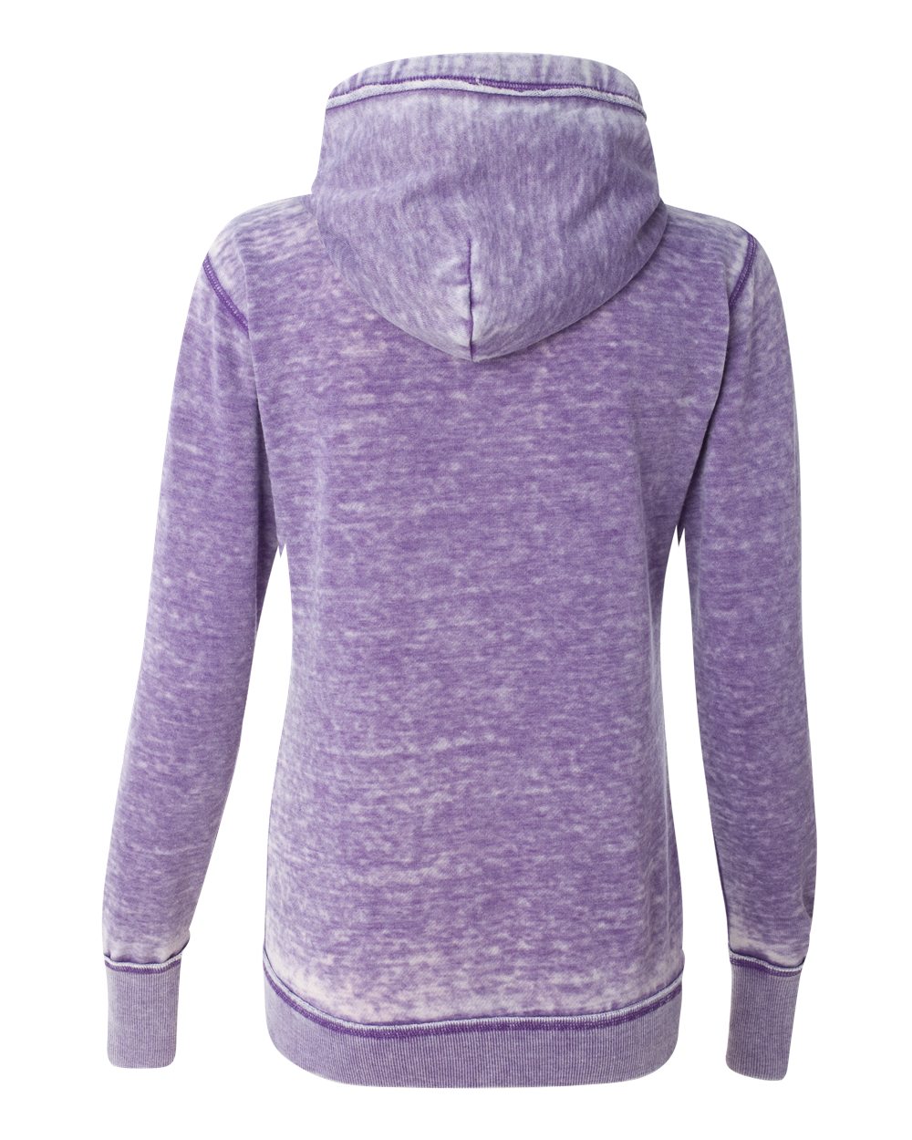 Rear View of Very Berry Women's Zen Fleece Full-Zip Hooded Sweatshirt - 8913