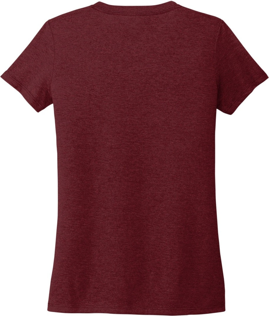 Front View of Vino Red Allmade Women's Tri-Blend V-Neck Tee AL2018