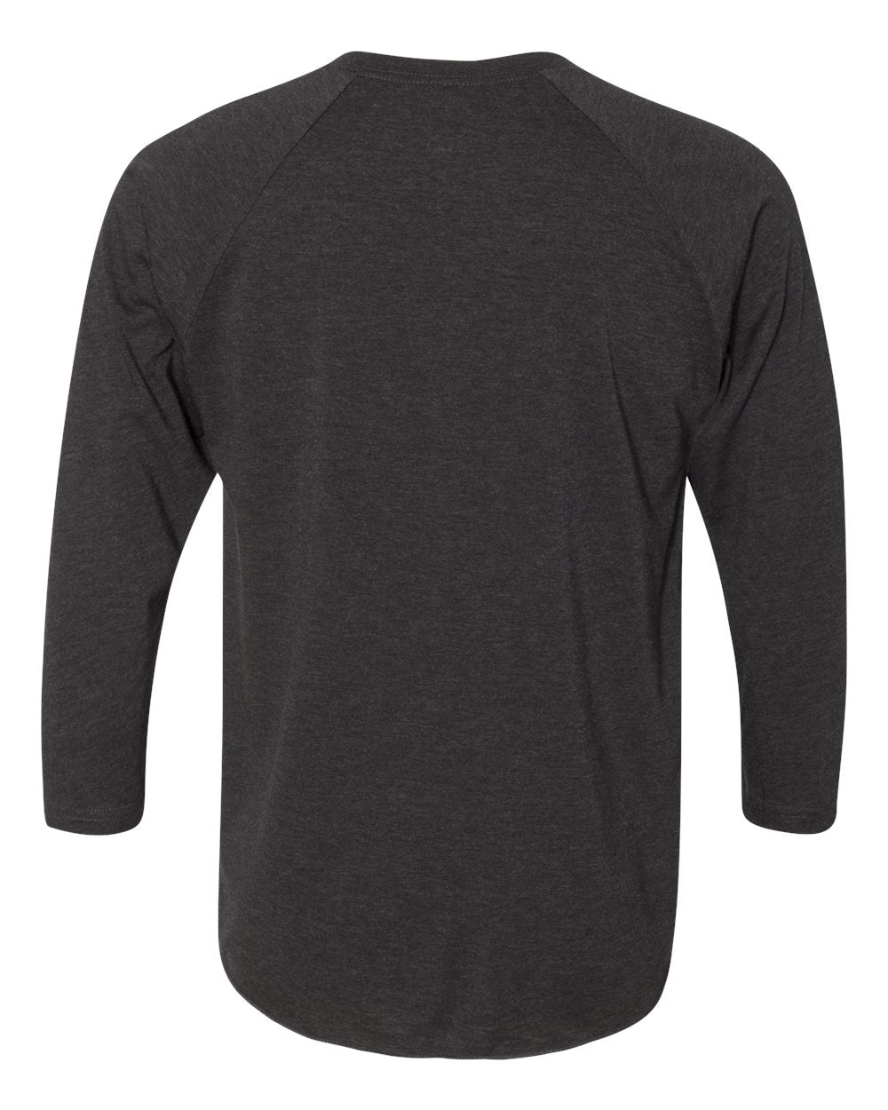 Front View of Vintage Black Sleeves/ Vintage Black Body Triblend Three-Quarter Raglan T-Shirt - 6051