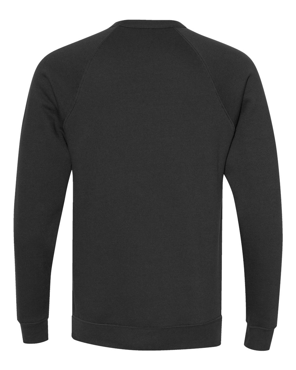 Front View of Vintage Black Sponge Fleece Raglan Crewneck Sweatshirt - 3901