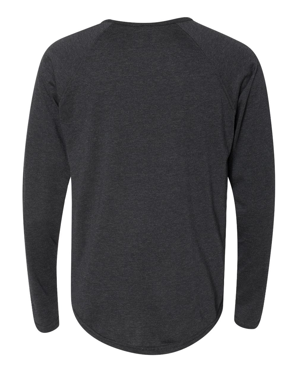 Front View of Vintage Black Triblend Henley T-Shirt - 6072