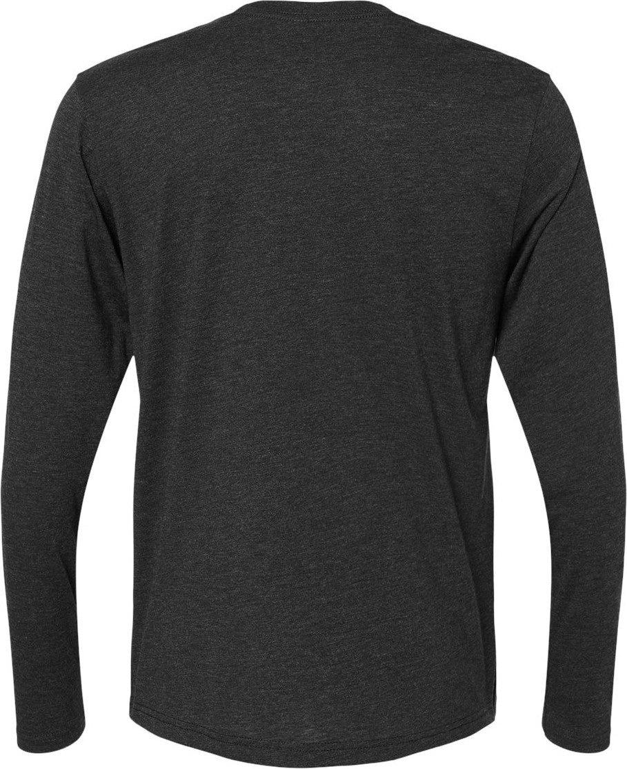 Front View of Vintage Black Triblend Long Sleeve T-Shirt - 6071